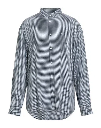 Armani Exchange Man Shirt Midnight Blue Size Xxl Viscose