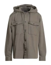 Armani Exchange Man Shirt Military Green Size L Cotton, Polyester, Elastane In Gray