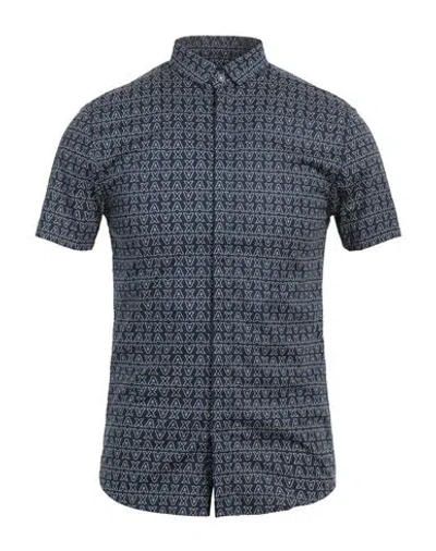 Armani Exchange Man Shirt Navy Size L Cotton, Elastane