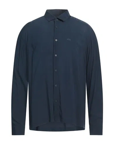 Armani Exchange Man Shirt Navy Size M Viscose