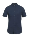 Armani Exchange Man Shirt Navy Size S Cotton In Blue