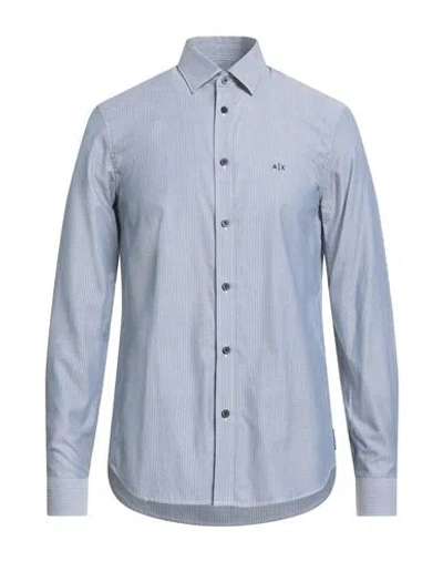 Armani Exchange Man Shirt Navy Size S Cotton In Blue