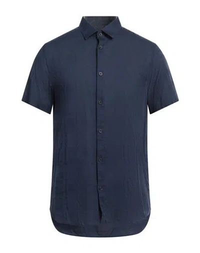 Armani Exchange Man Shirt Navy Size M Cotton, Modal