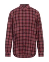 Armani Exchange Man Shirt Red Size S Cotton, Elastane In Red