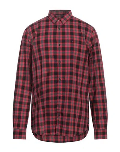 Armani Exchange Man Shirt Red Size S Cotton, Elastane