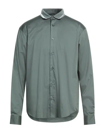 Armani Exchange Man Shirt Sage Green Size L Cotton, Elastane