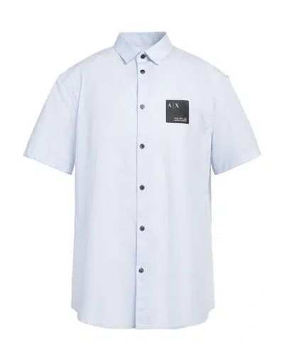 Armani Exchange Man Shirt Sky Blue Size L Cotton