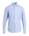 Armani Exchange Man Shirt Sky Blue Size S Cotton In Blue