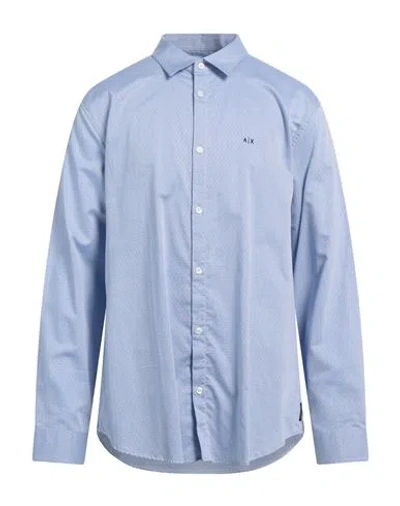 Armani Exchange Man Shirt Sky Blue Size S Cotton