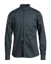 Armani Exchange Man Shirt Slate Blue Size L Cotton, Elastane