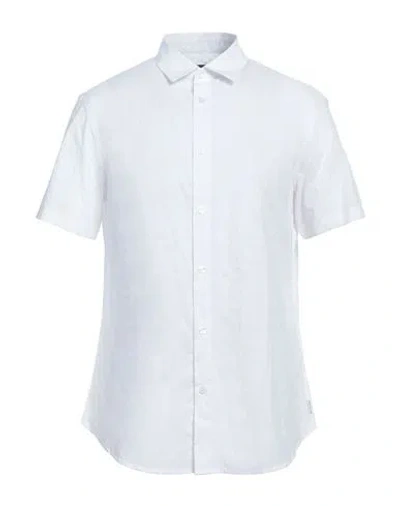 Armani Exchange Man Shirt White Size Xxl Linen