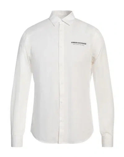 Armani Exchange Man Shirt White Size L Cotton