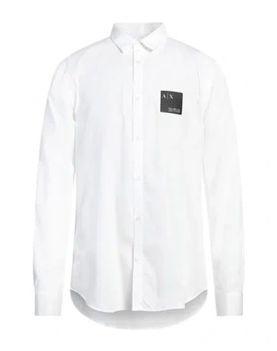 Armani Exchange Man Shirt White Size L Cotton
