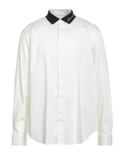 Armani Exchange Man Shirt White Size L Cotton, Elastane