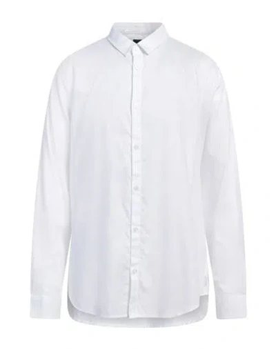 Armani Exchange Man Shirt White Size M Cotton In Blue