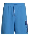Armani Exchange Man Shorts & Bermuda Shorts Azure Size Xl Cotton, Polyester In Blue