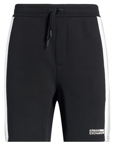 Armani Exchange Man Shorts & Bermuda Shorts Black Size M Cotton, Polyester, Elastane