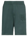 Armani Exchange Man Shorts & Bermuda Shorts Dark Green Size M Modal, Polyester, Elastane