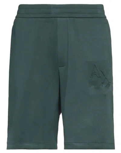 Armani Exchange Man Shorts & Bermuda Shorts Dark Green Size M Modal, Polyester, Elastane In Green