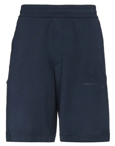 Armani Exchange Man Shorts & Bermuda Shorts Navy Blue Size L Modal, Polyester, Elastane