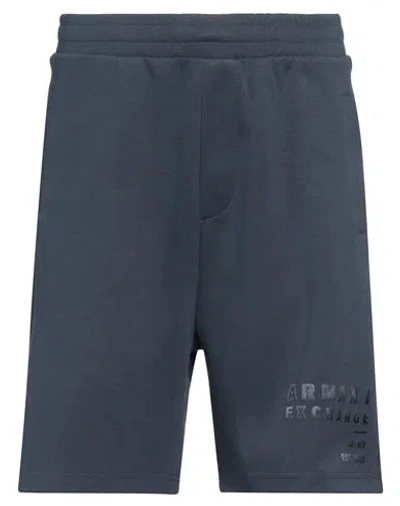 Armani Exchange Man Shorts & Bermuda Shorts Navy Size L Cotton, Polyester
