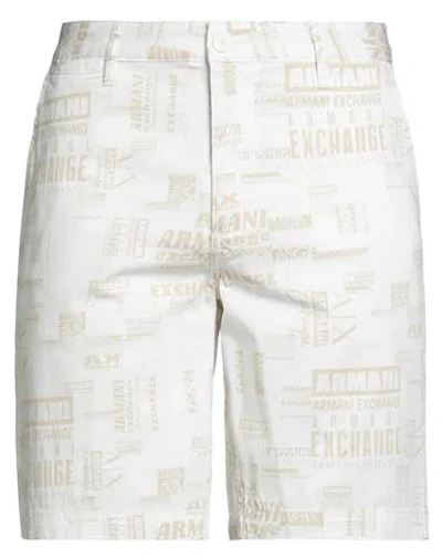 Armani Exchange Man Shorts & Bermuda Shorts White Size 34 Cotton, Elastane