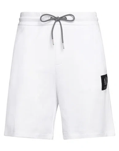 Armani Exchange Man Shorts & Bermuda Shorts White Size L Cotton