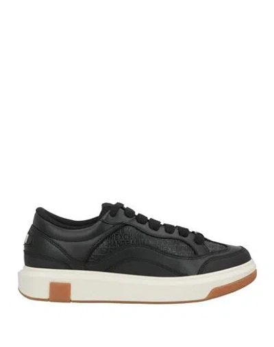 Armani Exchange Man Sneakers Black Size 6 Polyester, Polyurethane