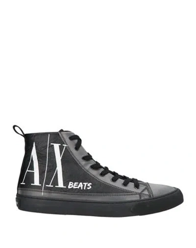 Armani Exchange Man Sneakers Black Size 6 Textile Fibers