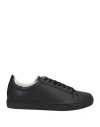 Armani Exchange Man Sneakers Black Size 12 Bovine Leather In Black