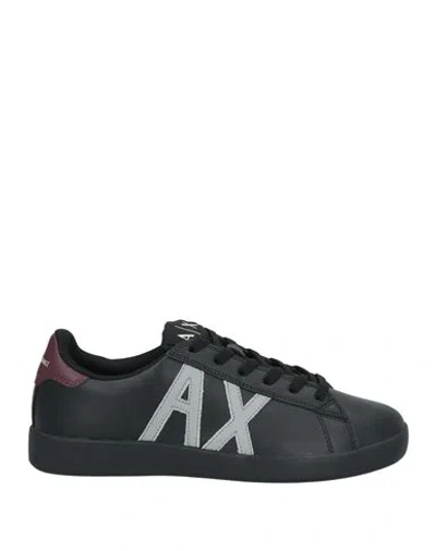 Armani Exchange Man Sneakers Black Size 8 Leather