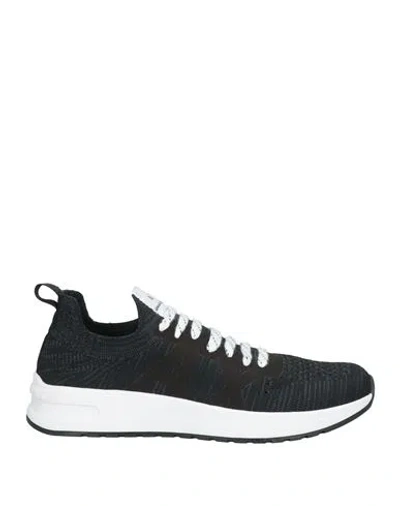 Armani Exchange Logo-jacquard Knitted Sneakers In Black