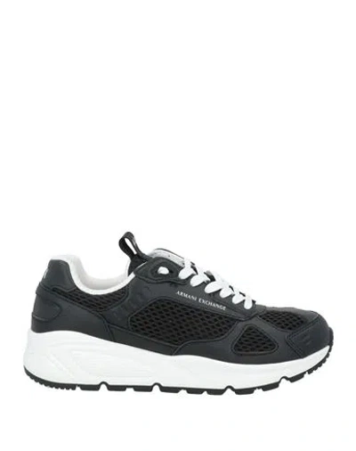Armani Exchange Man Sneakers Black Size 8.5 Polyester, Polyurethane