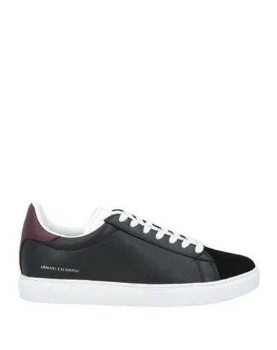 Armani Exchange Man Sneakers Black Size 9 Cow Leather