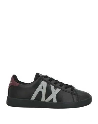 Armani Exchange Man Sneakers Black Size 9 Cow Leather
