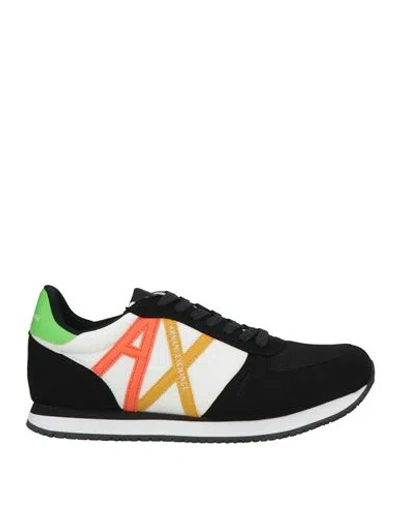 Armani Exchange Man Sneakers Black Size 9 Polyamide, Polyurethane, Polyester