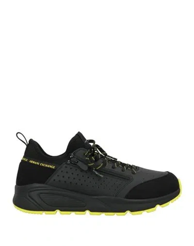 Armani Exchange Man Sneakers Black Size 9 Polyester, Elastane, Polyurethane