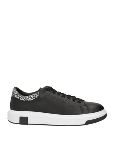 Armani Exchange Man Sneakers Black Size 9 Polyester, Polyurethane In Multi
