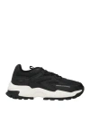 Armani Exchange Man Sneakers Black Size 8 Polyester, Polyurethane Coated, Thermoplastic Polyurethane