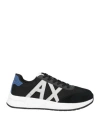 Armani Exchange Man Sneakers Black Size 9 Polyester, Polyurethane, Cow Leather In Black