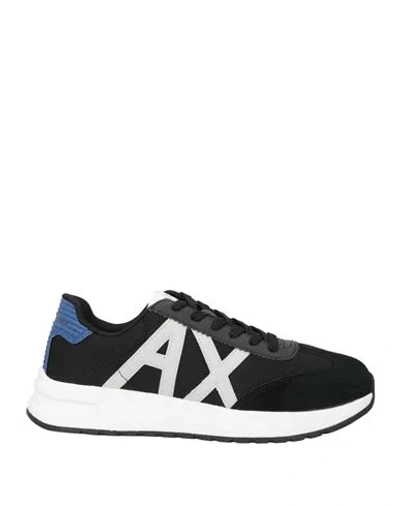 Armani Exchange Man Sneakers Black Size 9 Polyester, Polyurethane, Cow Leather