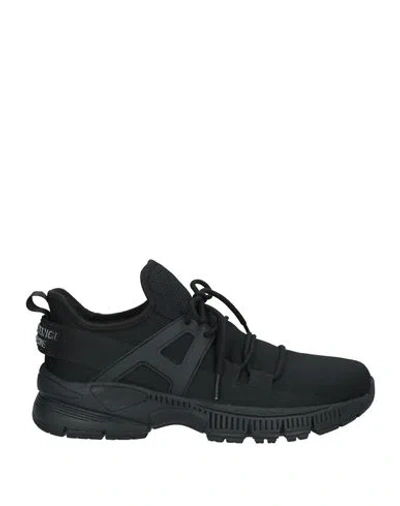 Armani Exchange Man Sneakers Black Size 11 Polyester, Thermoplastic Polyurethane