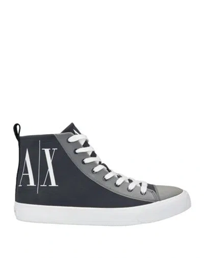 Armani Exchange Man Sneakers Charcoal Size 10 Textile Fibers In Grey