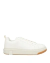 Armani Exchange Man Sneakers Cream Size 8 Polyester, Polyurethane In White