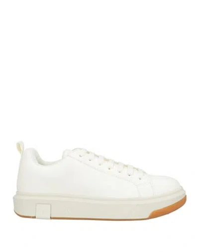 Armani Exchange Man Sneakers Cream Size 8 Polyester, Polyurethane In White