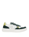 Armani Exchange Man Sneakers Dark Green Size 7 Cow Leather, Polyester, Polyurethane