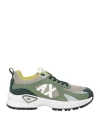 Armani Exchange Man Sneakers Green Size 9 Polyester, Polyurethane