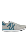 Armani Exchange Man Sneakers Light Grey Size 9 Polyamide, Elastane, Polyurethane, Polyester In Blue