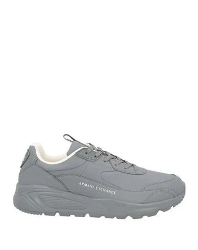 Armani Exchange Man Sneakers Grey Size 8.5 Polyester, Polyurethane In Gray