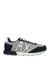 Armani Exchange Man Sneakers Grey Size 9 Polyamide, Cow Leather, Polyester, Polyurethane In Gray
